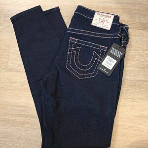 TRUE RELIGION JENNIE SKINNY LUREX BIG T JEANS - SIZE 27 BNWT